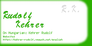 rudolf kehrer business card